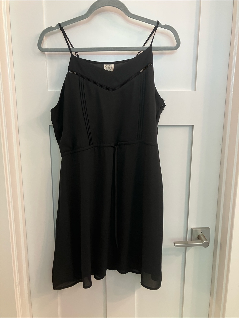 Paper Crane Black Spaghetti-Strap Mini Dress